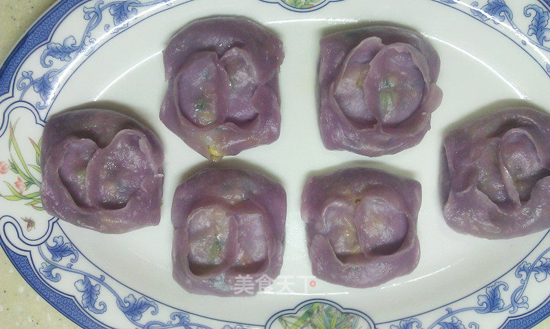 紫色鞋形蒸饺的做法