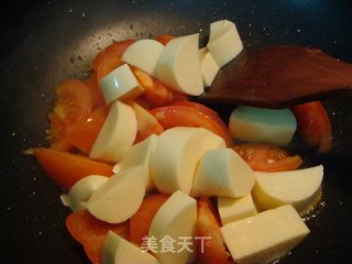 玉子豆腐炒虾仁的做法步骤：7