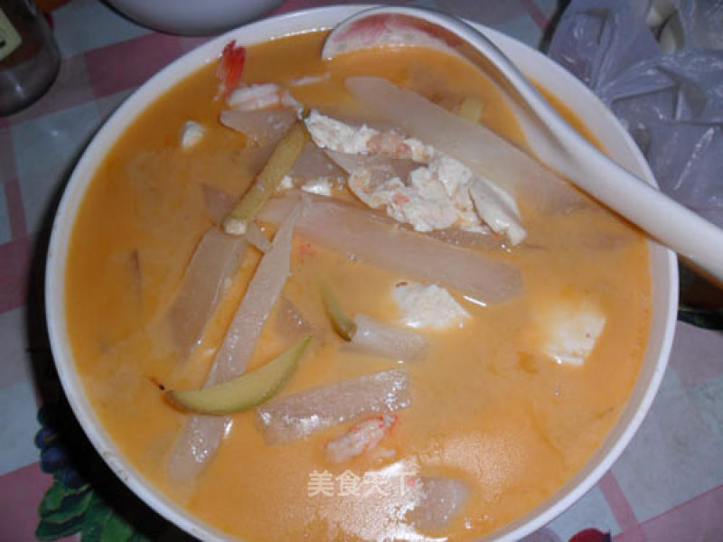 虾仁豆腐萝卜汤的做法