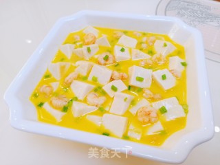 金汤虾仁豆腐的做法步骤：12