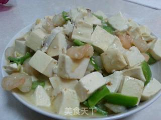 鲜虾蛋黄烧豆腐的做法步骤：7