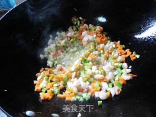 虾仁芦笋蛋炒饭的做法步骤：6