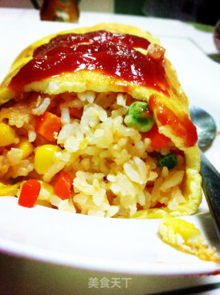 【剩米饭的逆袭】金黄蛋包饭的做法步骤：13