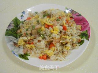 五彩炒米饭的做法步骤：8