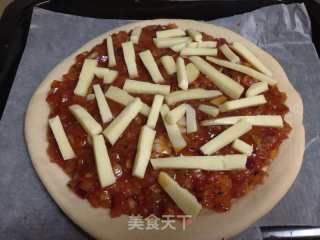 虾仁玉米青豆菠萝披萨的做法步骤：3