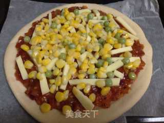 虾仁玉米青豆菠萝披萨的做法步骤：4