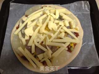 虾仁玉米青豆菠萝披萨的做法步骤：7