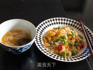 虾仁四季豆蛋炒饭的做法步骤：3