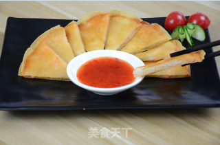 台湾小吃之特好嘉月亮虾饼做法的做法步骤：4