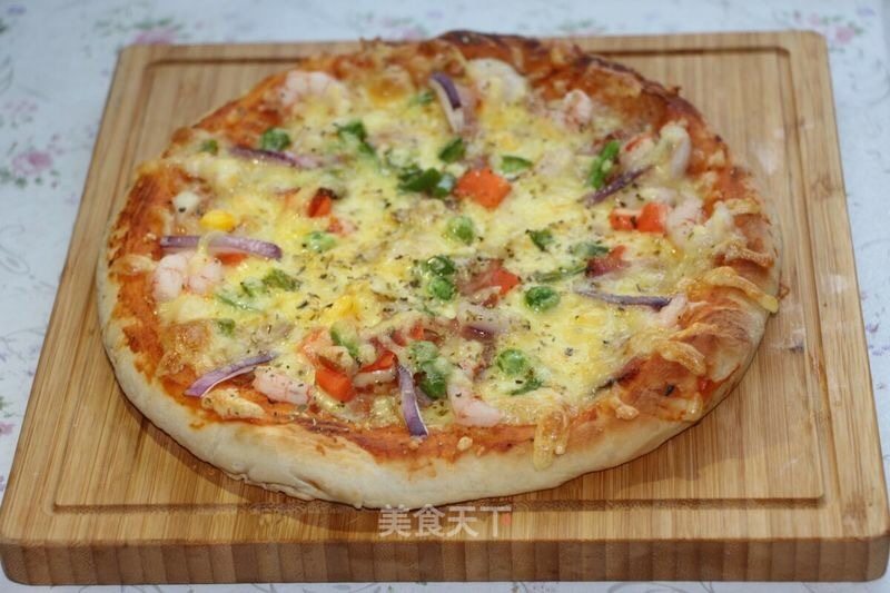 #ACA烘焙明星大赛# 虾仁田园披萨的做法