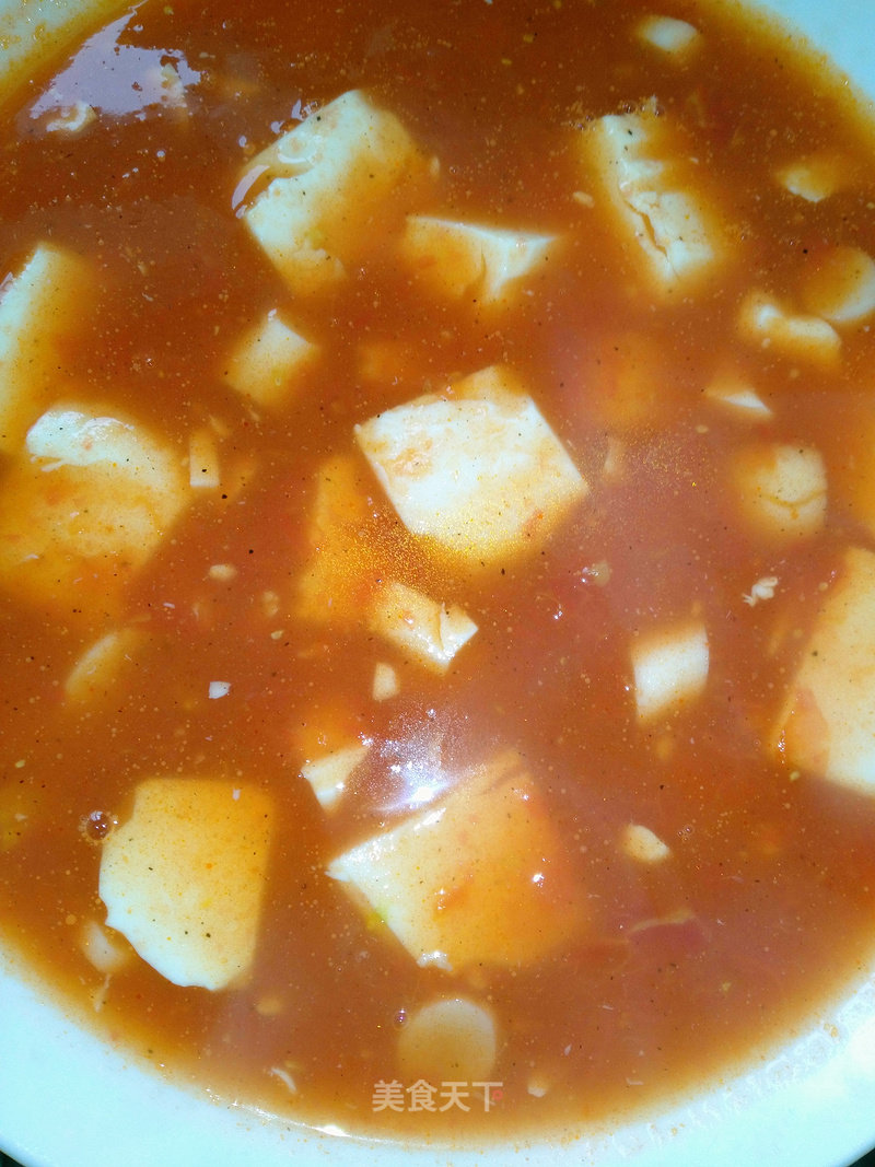 番茄虾仁豆腐汤的做法