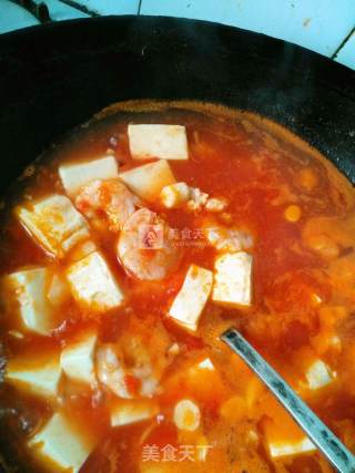 番茄虾仁豆腐汤的做法步骤：8