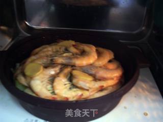 塔吉锅之西芹焖白虾的做法步骤：14