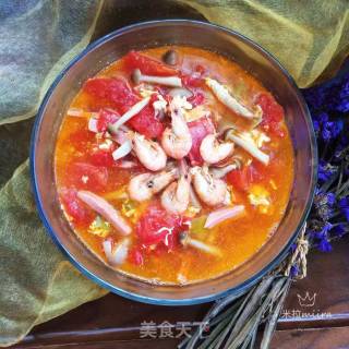 蟹味菇番茄汤的做法步骤：10