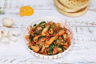 韭菜炒河虾的做法步骤：9