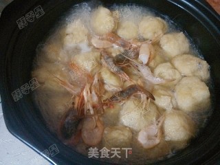  豆腐包鲜虾砂锅煲的做法步骤：7