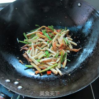 河虾豆腐丝的做法步骤：7