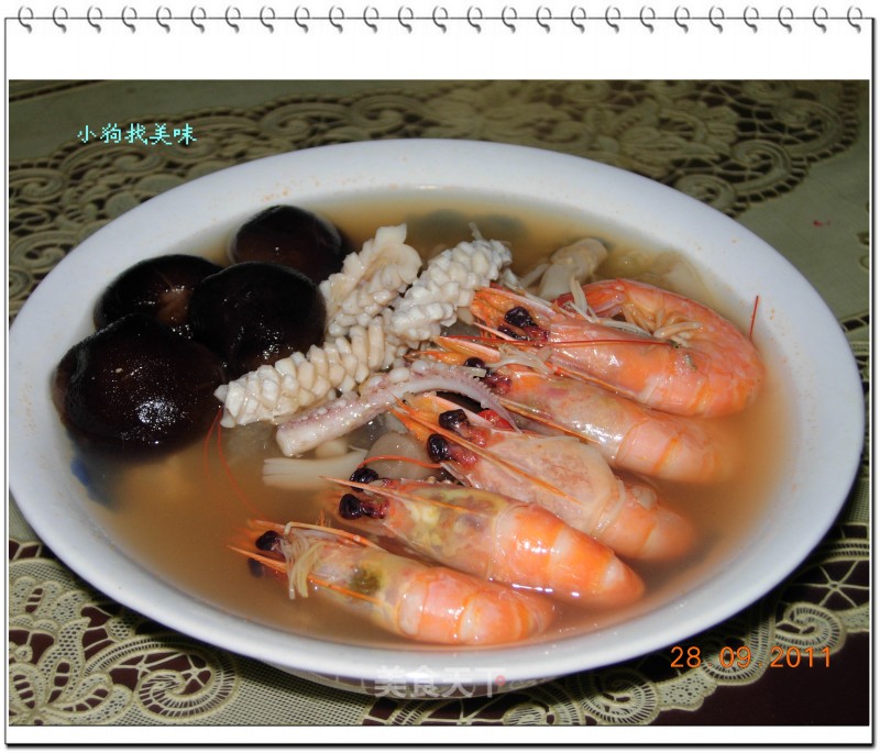 干贝菌菇海鲜汤的做法