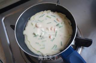 【冬季养生】香脆鲜虾秋葵煎饼的做法步骤：5