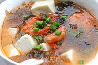 紫晶藻鲜虾豆腐汤的做法步骤：7