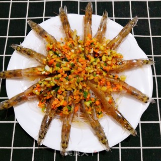 蒜蓉粉丝蒸虾的做法步骤：9