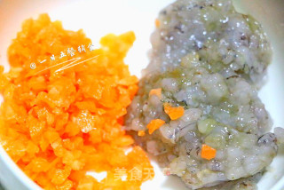 四色珍珠虾丸 宝宝辅食，耐看又好吃的做法步骤：3