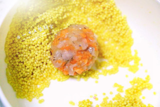 四色珍珠虾丸 宝宝辅食，耐看又好吃的做法步骤：4