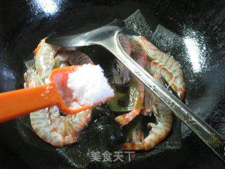 海带炒基围虾的做法步骤：8