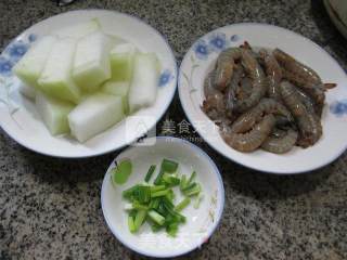 基围虾煮冬瓜 的做法步骤：1