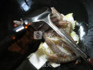 白菜炒基围虾 的做法步骤：3