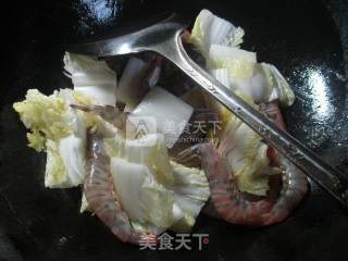 白菜炒基围虾 的做法步骤：4