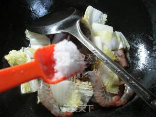 白菜炒基围虾 的做法步骤：7