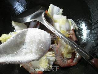 白菜炒基围虾 的做法步骤：8