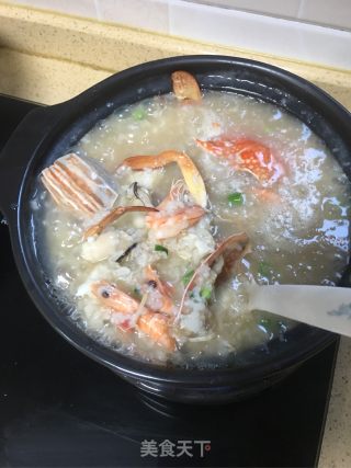 砂锅海鲜粥的做法步骤：11