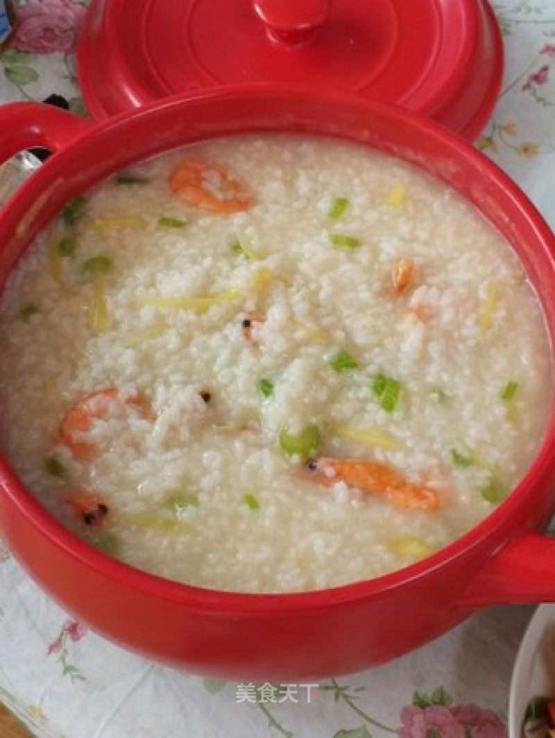 鲜虾白米粥的做法