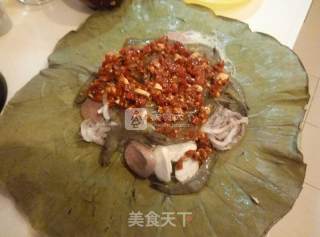 荷香剁椒鱿鱼虾的做法步骤：14