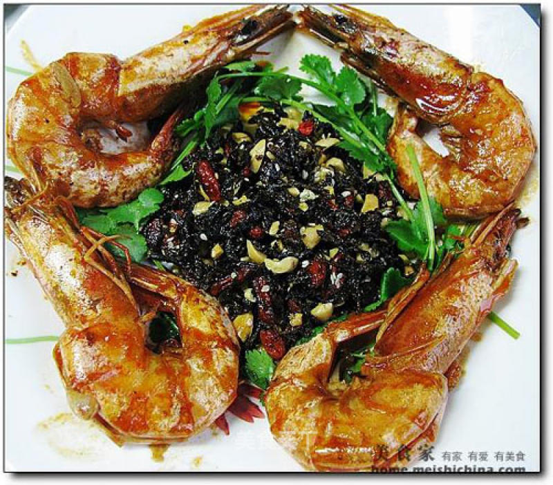 龙井茶焖大虾的做法
