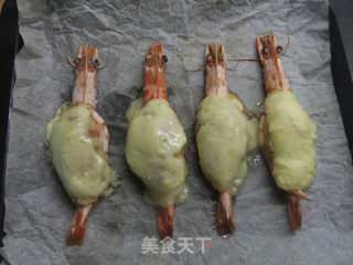 薯泥芝士焗对虾的做法步骤：16