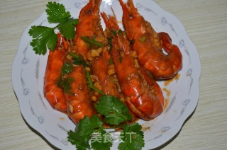 红烧蒜香大虾（对虾）的做法步骤：7