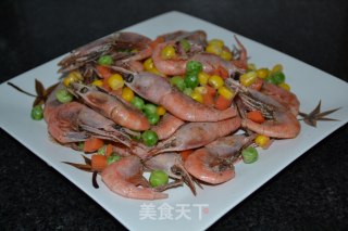 彩蔬北极虾的做法步骤：8