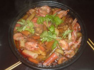 干锅香辣虾----妙用塔吉锅的做法步骤：12