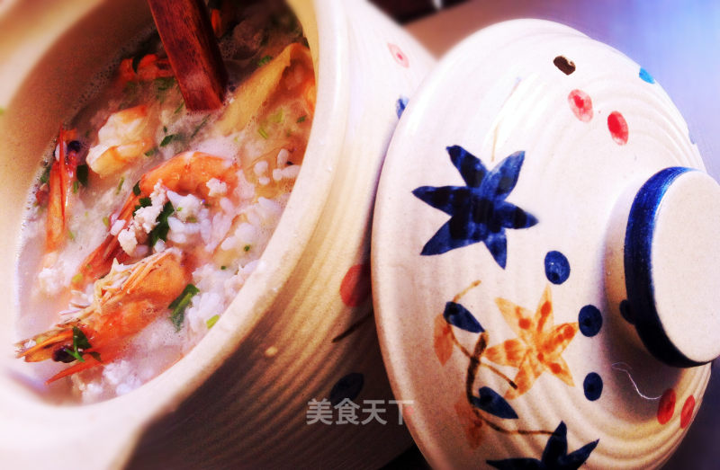 砂锅鲜虾粥的做法
