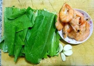 油麦菜炒海虾的做法步骤：2