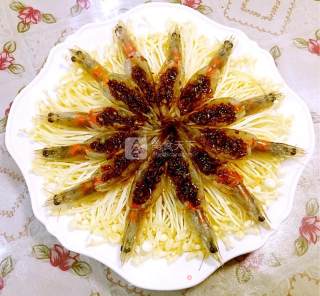 蒜蓉海虾蒸金针菇的做法步骤：12