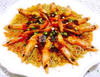 蒜蓉海虾蒸金针菇的做法步骤：15