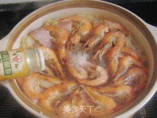 咸肉鲜虾白菜煲的做法步骤：13