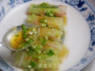 杂蔬鲜虾白菜卷的做法步骤：11