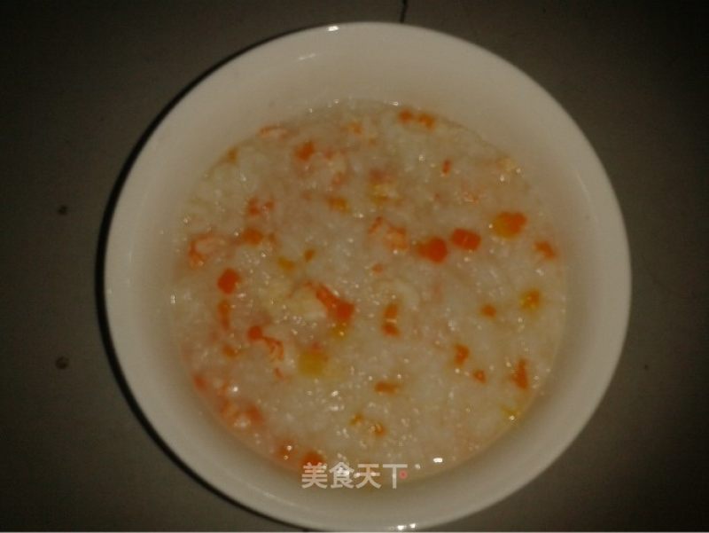 胡萝卜虾仁白米粥的做法