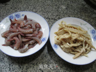 水笋炒海虾 的做法步骤：1