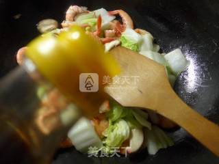 香菇白菜炒海虾的做法步骤：5
